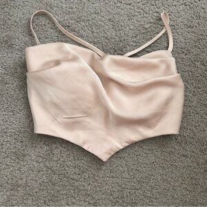 Nude satin crop top Mable size small